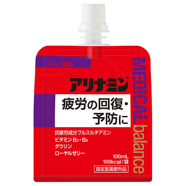 アリナミン製薬 アリナミン メディカルバランス グレープ風味 100mlパウチ×36本入×(2ケース)｜ 送料無料 医薬部外品 栄養ドリンク 疲労回復 ゼリー飲料