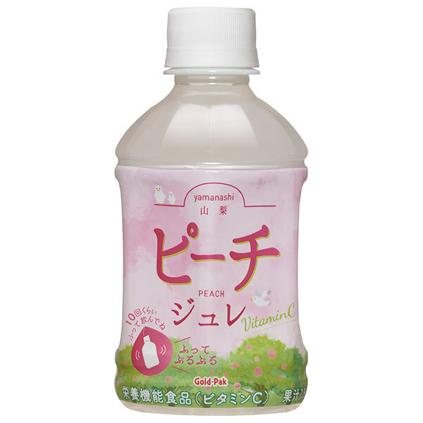 ゴールドパック 山梨ピーチジュレ 275mlペットボトル×24本入×(2ケース)｜ 送料無料 ゼリー飲料 もも 桃 ピーチ PET ビタミンC 果汁 栄養機能食品 山梨県産