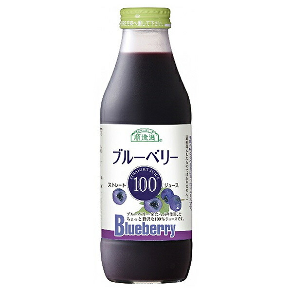 マルカイ 順造選 ブルーベリー100 500ml瓶×12本入×(2ケース)｜ 送料無料 100% 果汁 ジュース ブルーベリー フルーツ 果実