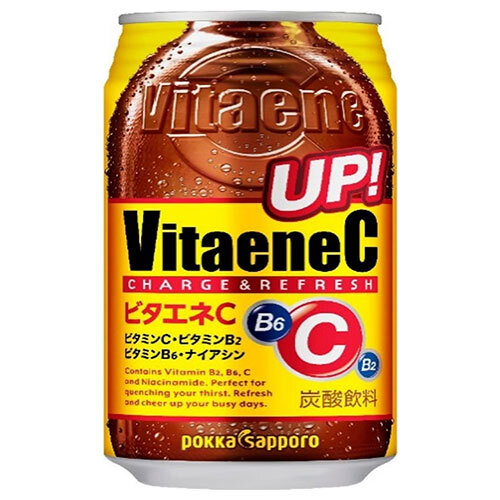 ポッカサッポロ ビタエネC 350ml缶×24本入×(2ケース)| 送料無料 炭酸飲料 ビタミン 缶 エナジードリンク