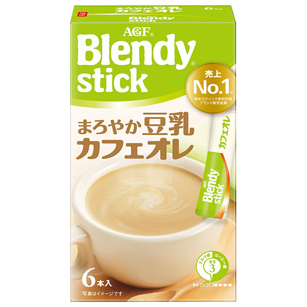 AGF ブレンディ スティック まろやか豆乳カフェオレ (10g×6本)×24箱入｜ 送料無料 インスタントコーヒー スティック カフェオレ 珈琲 豆乳