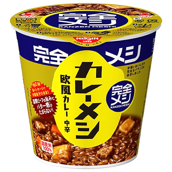 日清食品 完全メシ カレーメシ 欧風カレー 119g×6個入×(2ケース)｜ 送料無料 インスタント食品 カレー ライス 中辛 即席ライス