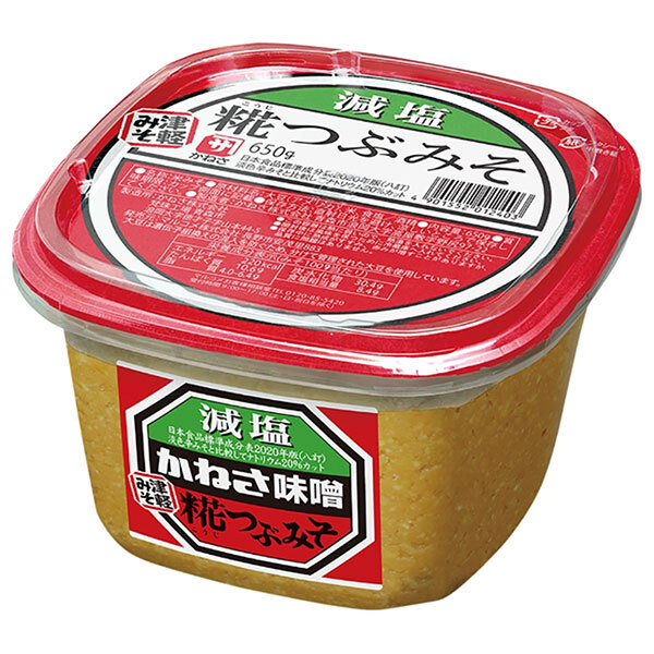 マルコメ かねさ 糀つぶみそ 減塩 650g×8個入×(2ケース)｜ 送料無料 味噌 一般食品 調味料 減塩 かねさ