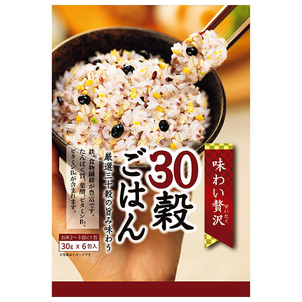 種商 味わい贅沢 30穀ごはん (30g×6)×12袋入×(2ケース)｜ 送料無料 一般食品 雑穀 袋 食物繊維 炊飯用 無洗 2～3合 混ぜて炊くだけ