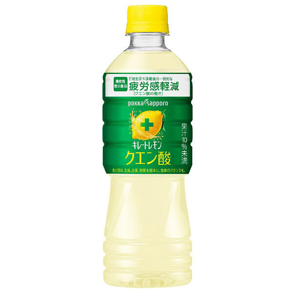 ポッカサッポロ キレートレモン クエン酸 【機能性表示食品】 525mlペットボトル×24本入×(2ケース)｜ 送料無料 果実飲料 レモン ビタミン クエン酸