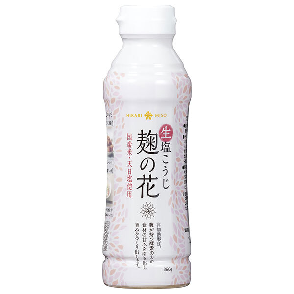 ひかり味噌 生塩こうじ 麹の花 350g×10本入×(2ケース)｜ 送料無料 調味料 天日塩 国産米 麹 塩麹 こうじ 下味 ドレッシング つけもの