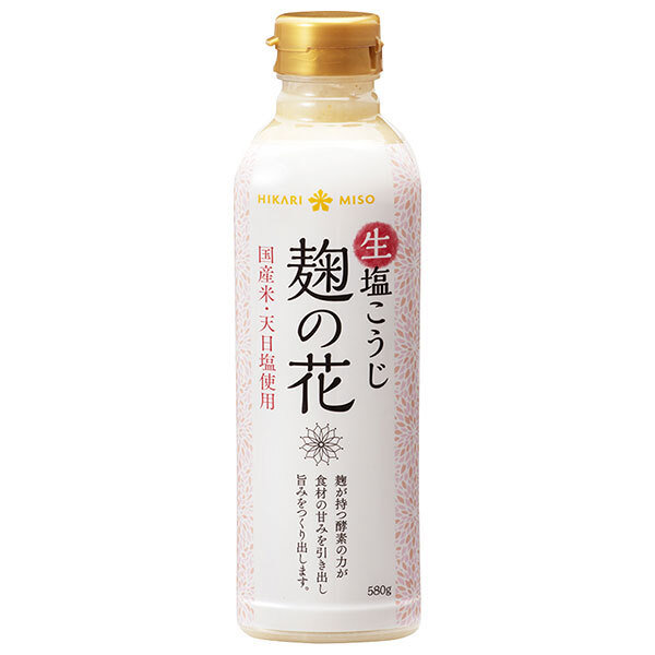 ひかり味噌 生塩こうじ 麹の花 580g×8本入×(2ケース)｜ 送料無料 調味料 天日塩 国産米 麹 塩麹 こうじ 下味 ドレッシング つけもの