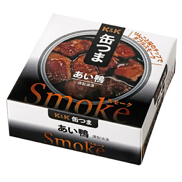 国分 K&K 缶つまSmoke あい鴨 70g×6個入×(2ケース) メーカー 問屋直送｜ 送料無料 おつまみ 缶詰