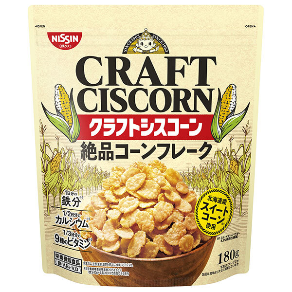 日清シスコ クラフト シスコーン 180g×8袋入×(2ケース)| 送料無料 健康食品 袋 コーンフレーク 栄養機能食品 鉄分 カルシウム ビタミン スイートコーン