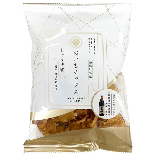 東甘堂 おいもチップス しょうゆ蜜(王醤) 100g×24袋入｜ 送料無料 菓子 さつまいも 芋 チップス スナック菓子 紅はるか 釜揚げ