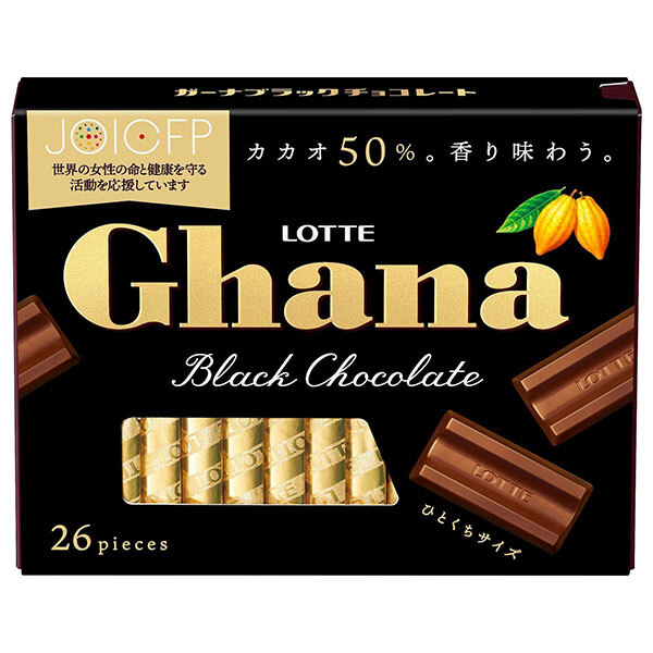 ロッテ ガーナブラック エクセレント 119g×6箱入×(2ケース)｜ 送料無料 お菓子 チョコ Ghana ひとくちサイズ Black ビターチョコ ロッテチョコ