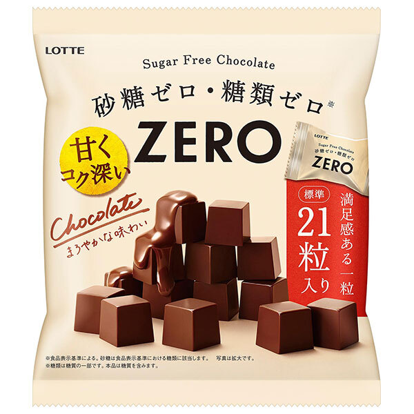 ロッテ ゼロ チョコレート 袋 84g×18個入×(2ケース)｜ 送料無料 お菓子 チョコ 砂糖ゼロ 糖類ゼロ チョコレート 袋タイプ シュガーフリー