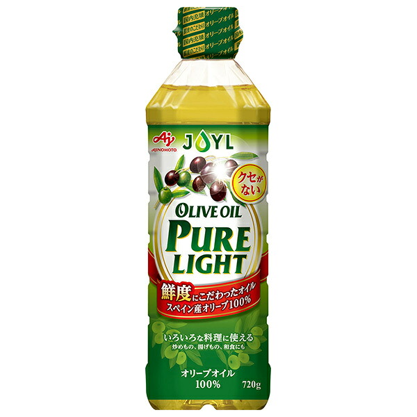 J-オイルミルズ AJINOMOTO オリーブオイル PURELIGHT 720g&times;8本入&times;(2ケース)｜ 送料無料 オリーブオイル 調味料 油｜ドリンクマーケット