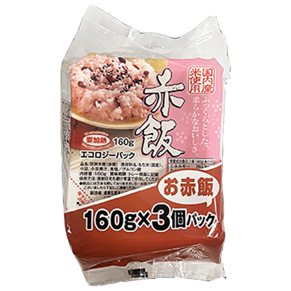 ドリームズファーム 赤飯 (160g×3P)×12個入×(2ケース)｜ 送料無料 一般食品 レトルト食品 ご飯 国産 赤飯