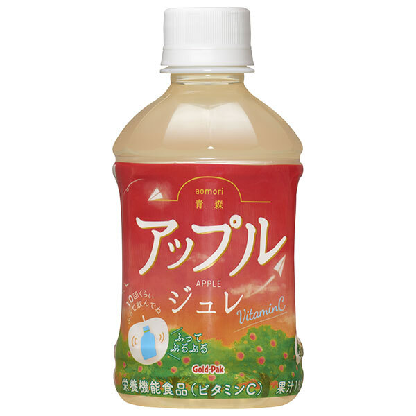 ゴールドパック 青森アップルジュレ 275mlペットボトル×24本入×(2ケース)｜ 送料無料 ゼリー飲料 りんごジュース リンゴ PET ビタミンC 果汁 栄養機能食品 青森県産