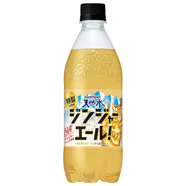 サントリー 天然水 特製ジンジャーエール 500mlペットボトル×24本入×(2ケース)｜ 送料無料 炭酸 ジンジャーエール ジンジャエール