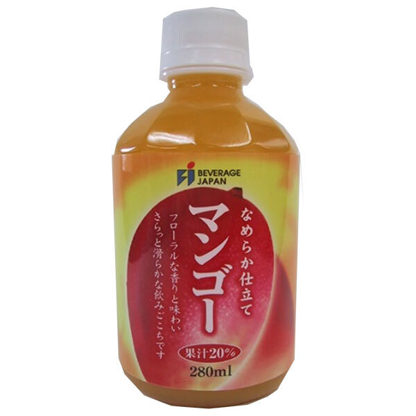 ビバレ・ジャパン なめらか仕立て マンゴー20% 280mlペットボトル×24本入｜ 送料無料 マンゴー PET 果汁 ジュース フルーツ