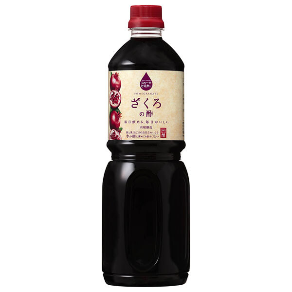 内堀醸造 フルーツビネガー ざくろの酢 1Lペットボトル×12本入×(2ケース)｜ 送料無料 内堀醸造 酢 ビネガー ざくろ