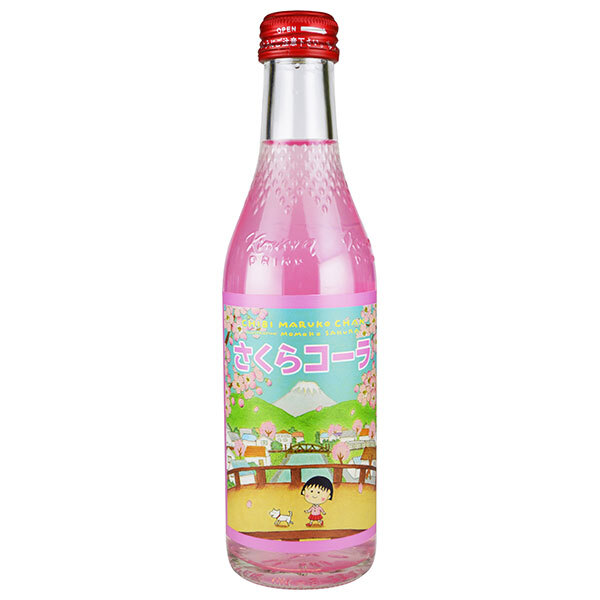 木村飲料 ちびまる子ちゃん さくらコーラ 240ml瓶×20本入×(2ケース)| 送料無料 炭酸飲料 コーラ ビン 桜味のコーラ まるちゃん|ドリンクマーケット