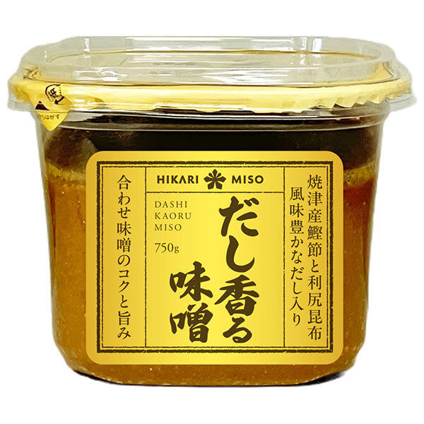 ひかり味噌 だし香る味噌 750g×6個入×(2ケース)｜ 送料無料 調味料 合わせ 味噌 みそ 出汁入り だし