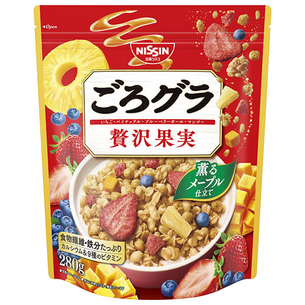 日清シスコ ごろグラ 贅沢果実 280g×8袋入×(2ケース)｜ 送料無料 グラノーラ シリアル フルーツ 朝食
