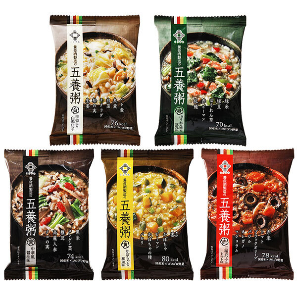 養命酒 五養粥 5種アソート 5種×各2食×2個入｜ 送料無料 インスタント 即席 アソート 黒 白 緑 黄 赤 フリーズドライ 粥 食養生 低カロリー