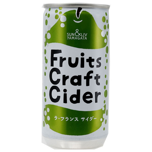 山形食品 FruitsCraftCider ラ・フランス 200ml缶×30本入×(2ケース)｜ 送料無料 ラフランス 炭酸 炭酸飲料 サイダー 洋なし