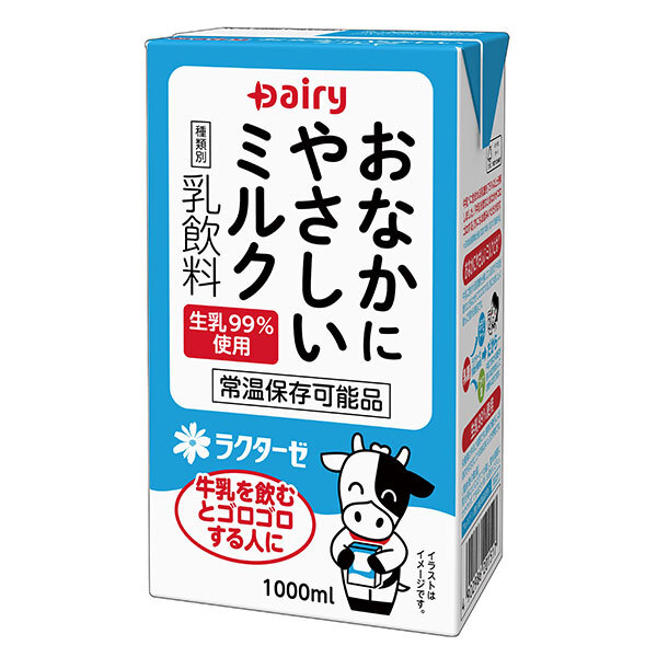 南日本酪農協同 デーリィ おなかにやさしいミルク 1L紙パック×12(6×2)本入×(2ケース)| 送料無料 牛乳 乳飲料 紙パック|ドリンクマーケット