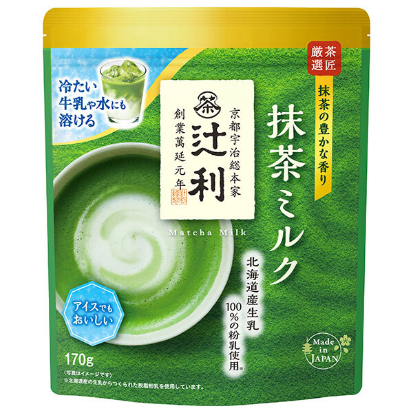 片岡物産 辻利 抹茶ミルク お濃い茶仕立て 150g×12袋入×(2ケース)| 送料無料 嗜好品 抹茶 粉末ドリンク インスタント|ドリンクマーケット