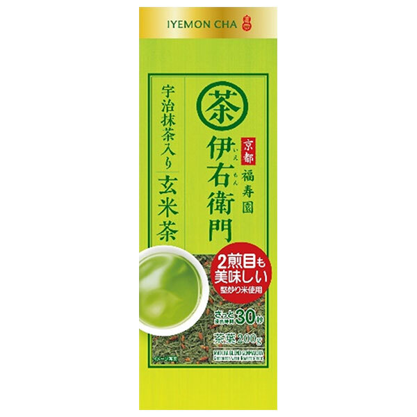 宇治の露製茶 伊右衛門 抹茶入り玄米茶 200g&times;12袋入&times;(2ケース)｜ 送料無料 嗜好品 茶飲料 茶葉 緑茶 玄米茶 袋｜ドリンクマーケット