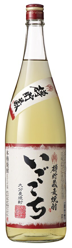 【送料無料】【老松酒造・樽貯蔵】本格麦焼酎　いごこち 樽貯蔵 赤 25° 1.8Ｌ瓶（1800ｍｌ） 6本 1ケース