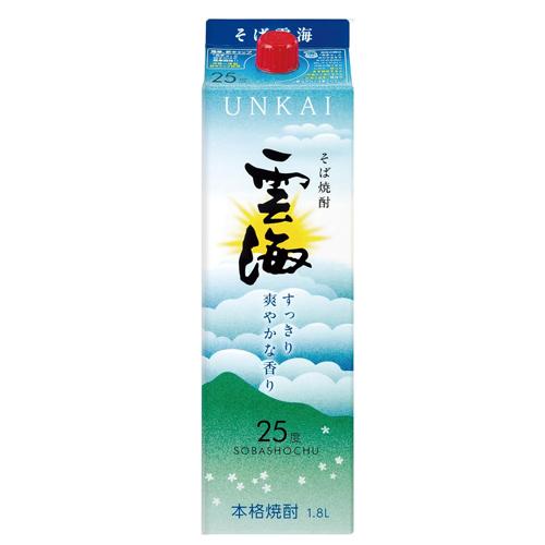 【送料無料】雲海酒造 雲海そば２５&deg; そば焼酎 ２５度 1.8Ｌパック １ケース（6本入）｜ドリンク専門店 雫 9,834円
