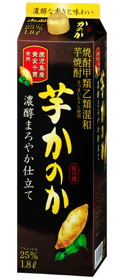 楽天市場】【あす楽・送料無料】 アサヒビール 芋焼酎混和 かのか 濃醇まろやか仕立て ２５度 芋 1.8Lパック（1800ml） １ケース6本：ドリンク専門店  雫