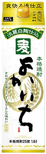 【2ケース】【送料無料・】 宝酒造 よかいち 麦焼酎 25度 1.8L 紙パック 2ケース(12本)|ドリンク専門店 雫
