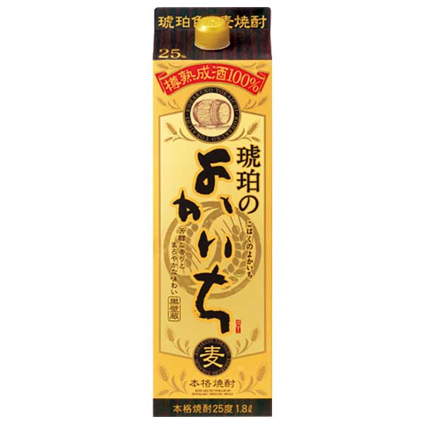 【2ケース】【送料無料・】 宝酒造 本格焼酎琥珀のよかいち 麦 ２５度 1.8Ｌ 紙パック 2ケース（12本）｜ドリンク専門店 雫 14,568円
