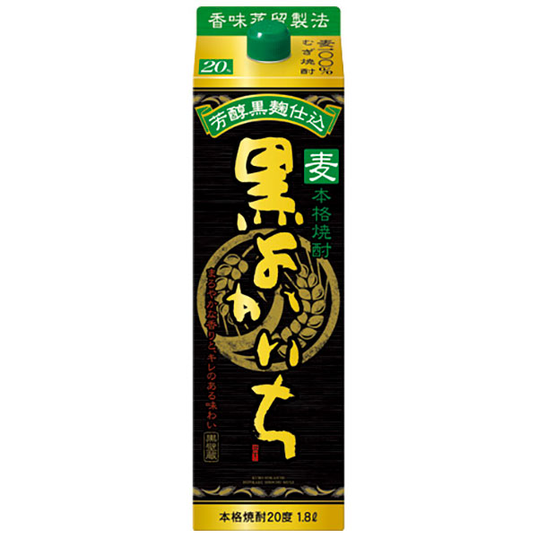 【2ケース】【送料無料・】 宝酒造 黒よかいち 麦焼酎 25度 1.8Lパック 2ケース(12本)|ドリンク専門店 雫