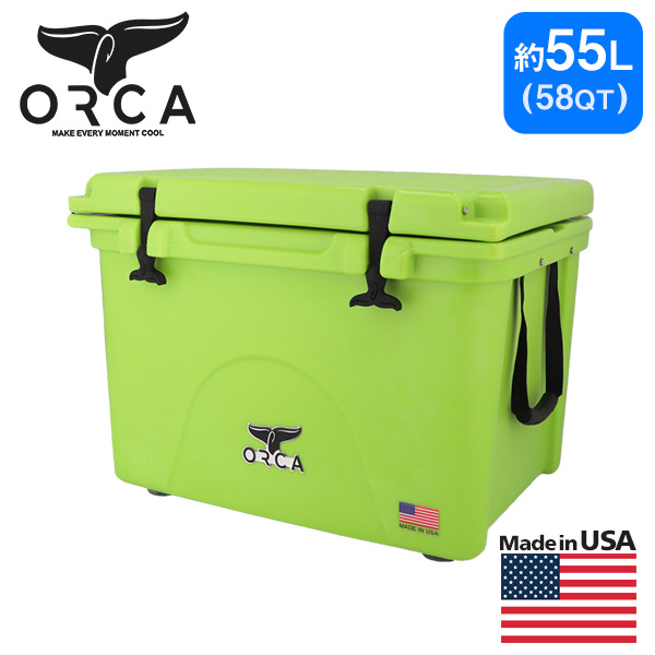 正規代理店 ORCA オルカ クーラーボックス クーラー 58QT 55L ライム