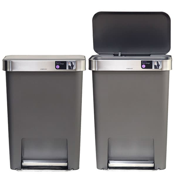 シンプルヒューマンCW1386レクタンギュラーステップカンポケット付グレープラスチック45Lゴミ箱
