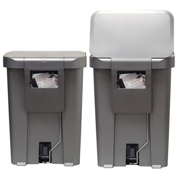 シンプルヒューマンCW1386レクタンギュラーステップカンポケット付グレープラスチック45Lゴミ箱