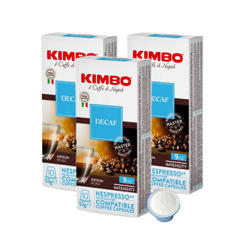 KIMBO キンボ イタリア産 ネスプレッソ 互換 カプセルコーヒー デカフェ×3箱 30カプセル 送料無料 コーヒー イタリア 珈琲 コーヒー豆  ノンカフェイン ホットコーヒー アイスコーヒー NESPRESSO ブラックコーヒー 無糖 【返品?交換対象商品】