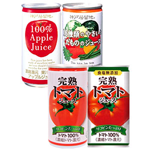 神戸居留地 果汁100％・野菜ジュース 選り取り 185g&times;90本[30本&times;3箱]［賞味期限：4ヶ月以上］【7月31日出荷開始】［送料無料］アップル 野菜ジュース トマトジュース｜ドリンク屋【水・ソフトドリンク】