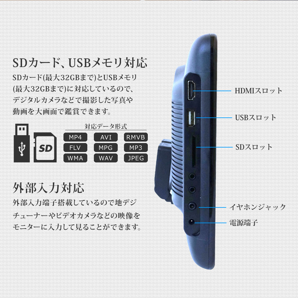 カーモニター ヘッドレストモニター リアモニター Ha119d 車用品 バイク用品 Sony製光学レンズ採用 Dvd スマホ ブラケット 内蔵 カーモニター ヘッドレストモニター ヘッドレスト Hdmi Usb Sd Dvd 11インチ Dvdプレイヤー 内蔵 車 リアモニター Dvd シガーソケット 取付