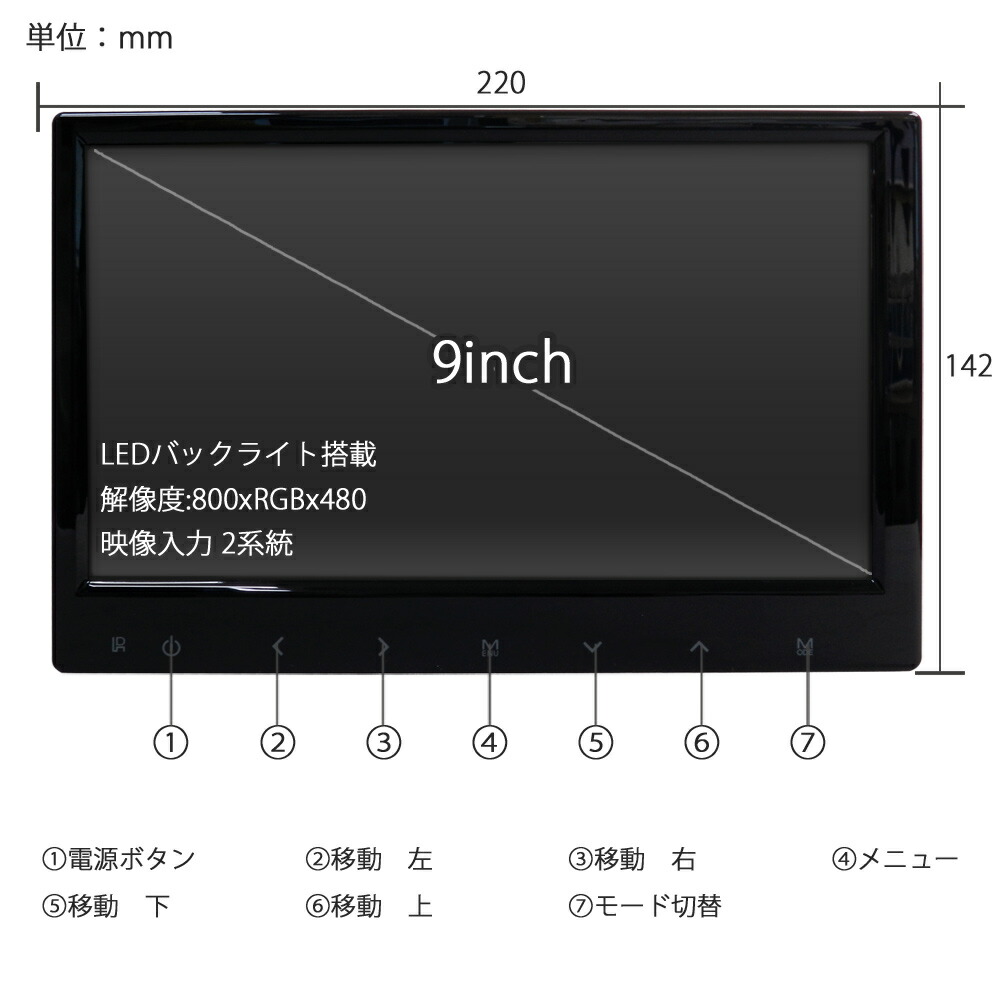 オンダッシュモニター9インチシガーソケット1年保証あす楽送料無料[DT90TB990B]
