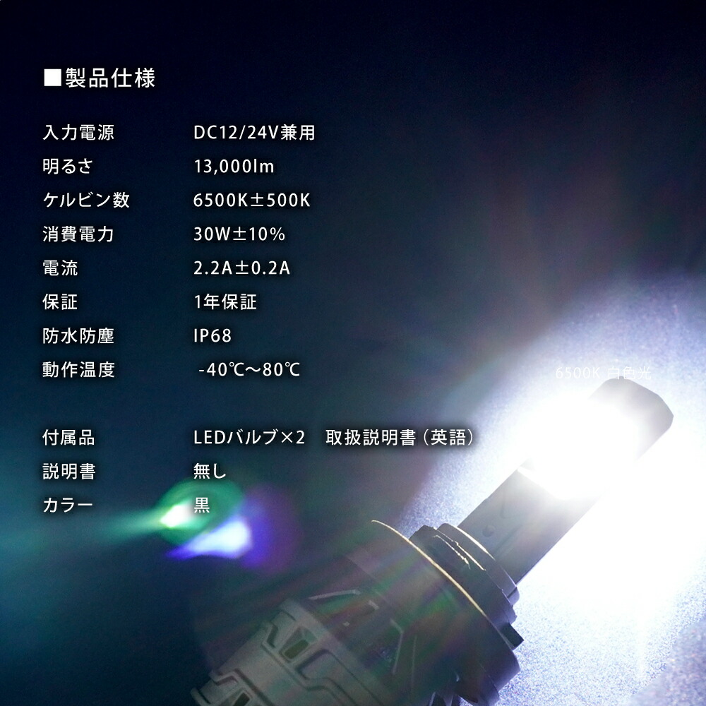 LEDヘッドライト13000lmH4Hi/LoHB3H11爆光13000lm6500kホワイト車検対応省エネ無極性あす楽【送料無料】