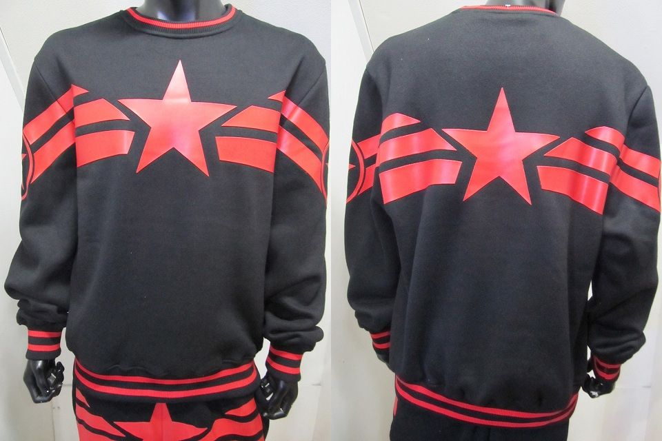 AM19)STREETZ IZ WATCHINデザイントレーナー(SWFL003)黒×赤/セットアップ【送料無料】B系HIPHOPカジュアルストリートセレブ|DR.JAK