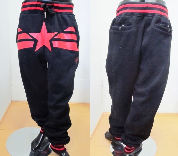 AM20)STREETZ　IZ　WATCHINスウェットパンツ(ジョガー)（SWFL003）セットアップ/黒&times;赤★正規US購入B系ストリートカジュアルセレブ大きいサイズ【送料無料】｜ＤＲ．ＪＡＫ