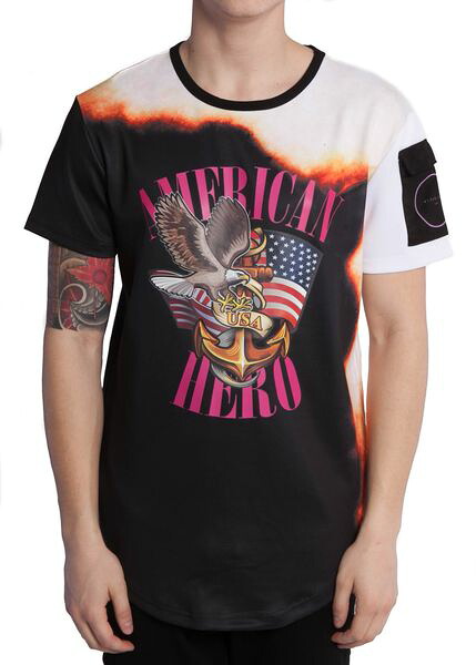 AQ31)VIE RICH　HERO Tシャツ半袖(V1070656)★USLANYカジュアルストリートHIPHOPB系【送料無料】｜ＤＲ．ＪＡＫ