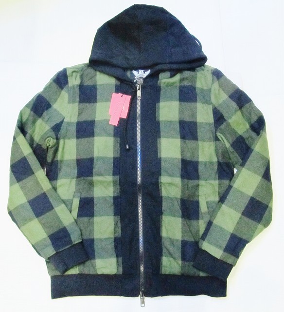 AS63)VICTORIOUSチェック柄パーカージャケット(JK705)黒オリーブ★US購入B系HIPHOPカジュアルストリートセレブ【送料無料】｜ＤＲ．ＪＡＫ
