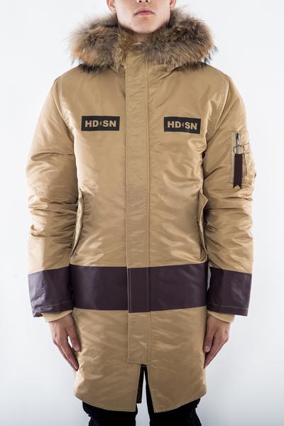 AT20)HUDSON OUTERWEAR BIG FUR ELONGATE FLIGHTジャケット(H6051126)カーキ★US購入B系HIPHOPカジュアルストリート【送料無料】