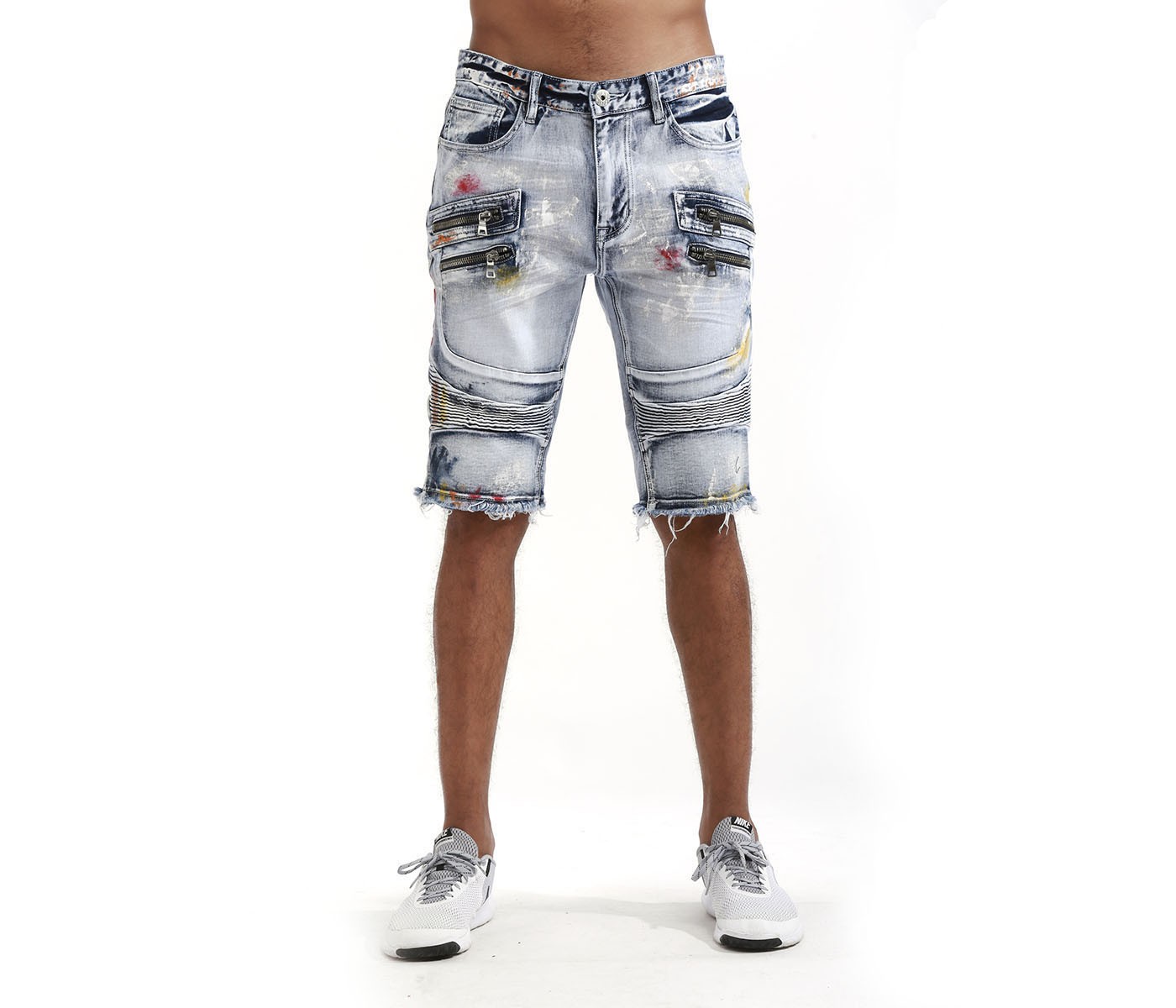 SMOKE RISE ペイントデニムモトハーフパンツ(JS7233)ICEID★B系HIPHOP心地よい表どおり大層らしい大きさキングサイズ【貨物輸送無料】AT78